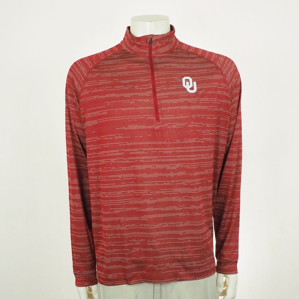 Columbia Golf Oklahoma Sooners Pullover Shirt Mens Large Red Approach 1/4-Zip